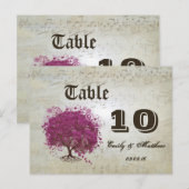 サングリアハートリーフツリーテーブル番号 ポストカード (正面/裏面)