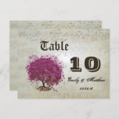 サングリアハートリーフツリーテーブル番号 ポストカード (正面/裏面)