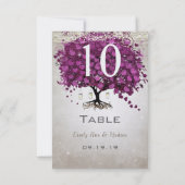 サングリアハート結婚リーフのテーブル番号 招待状 (裏面)