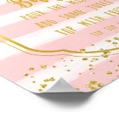 サングリアバーサインピンクと金ゴールド紙吹雪フルーツ ポスター (角)