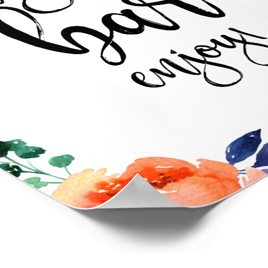 サングリアバーフローラ水彩8x10結婚のサイン ポスター (角)