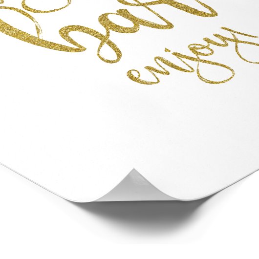 サングリアバー金ゴールドグリッター結婚8x10のサイン ポスター (角)