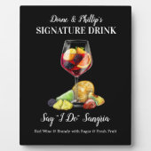 サングリアパーソナライズされたカクテルバードリンク看板 フォトプラーク (正面)