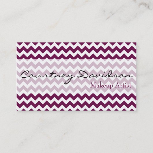 サングリアパープルシェブロン名刺 名刺 (正面)