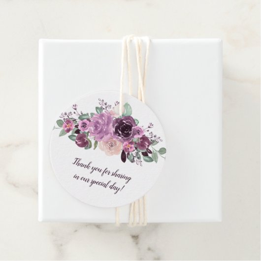 サングリアパープルマウヴフローララウンド結婚ズ | フェイバータグ (インサイチュ)