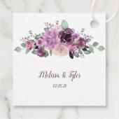 サングリアパープルマーヴの花柄スクエア ウェディング | フェイバータグ (裏面)