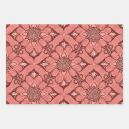 サングリアビクトリアンフラワーラティスデザインスタイル ラッピングペーパーシート