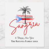 サングリアフェリズナヴィダパーソナライズされたボトルラベル ワインラベル (シングルラベル)