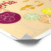 サングリアレッドワインカクテル ポスター (角)