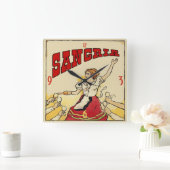 サングリアワインヴィンテージスタイル スクエア壁時計 (ホーム)