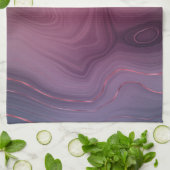 サングリア層 | Moody Pink and Purple Luxe Agate キッチンタオル (折り畳み)