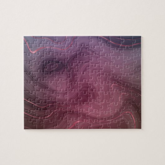 サングリア層 | Moody Pink and Purple Luxe Agate ジグソーパズル (横)