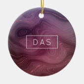 サングリア層 | Moody Pink and Purple Luxe Agate セラミックオーナメント (正面)