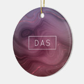 サングリア層 | Moody Pink and Purple Luxe Agate セラミックオーナメント (左)