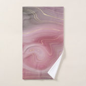 サングリア層 | Moody Pink and Purple Luxe Agate バスタオルセット (ハンドタオル)