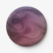 サングリア層 | Moody Pink and Purple Luxe Agate ペーパープレート (正面)