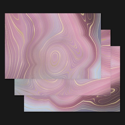 サングリア層 | Moody Pink and Purple Luxe Agate ラッピングペーパーシート