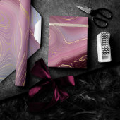 サングリア層 | Moody Pink and Purple Luxe Agate ラッピングペーパー