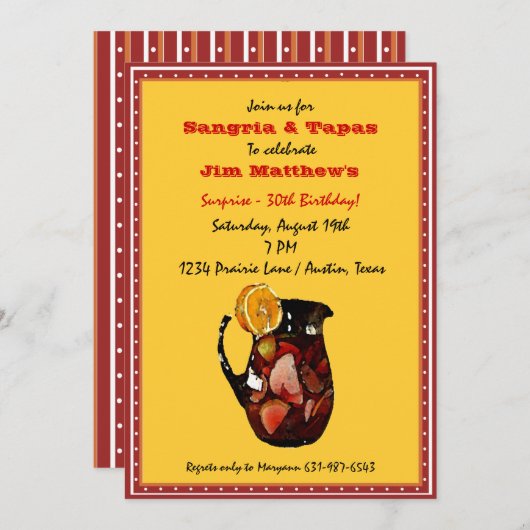 サングリア招待状 招待状 (正面/裏面)