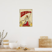 サングリア時間ヴィンテージスタイル、追加文字 ポスター (キッチン)