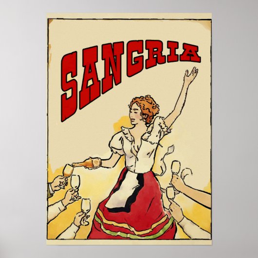 サングリア時間ヴィンテージスタイル、追加文字 ポスター (正面)