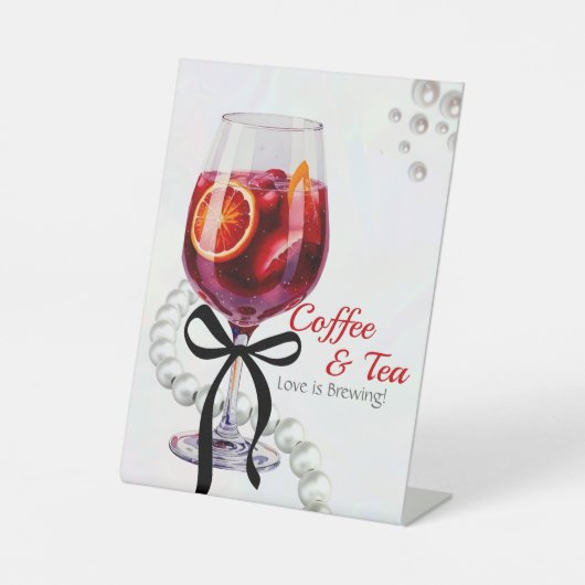 サングリア・コーヒーと紅茶の愛が醸造 台座サイン (正面)