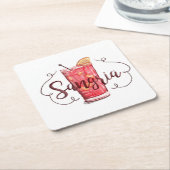 サングリア スクエアペーパーコースター (アングル)