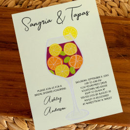 サングリア&タパスカクテルスペインのブライダルシャワー 招待状
