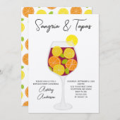 サングリア&タパスカクテルスペインの誕生日 招待状 (正面/裏面)