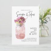 サングリア&タパスサマーカクテルパーティーブライトピンク 招待状 (スタンド正面)