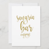 サングリア バー ゴールド グリッター 結婚式 ウェルカム サイン (正面)