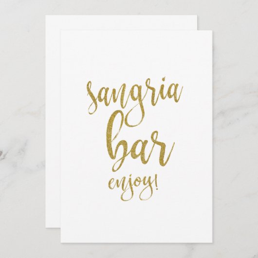 サングリア バー ゴールド グリッター 結婚式 ウェルカム サイン (正面/裏面)