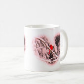 サングリエの雪のハートの(鳥)ショウジョウコウカンチョウ-鳥 コーヒーマグカップ (正面右)