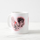 サングリエの雪のハートの(鳥)ショウジョウコウカンチョウ-鳥 コーヒーマグカップ (正面左)