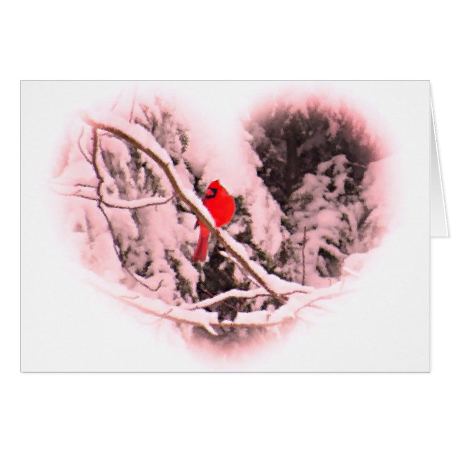 サングリエの雪の（鳥）ショウジョウコウカンチョウのハート (正面横)