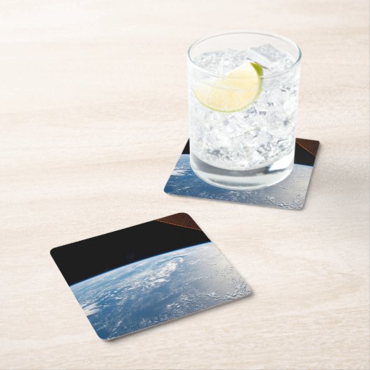 サングリントが太平洋の水を海する スクエアペーパーコースター (インサイチュ)
