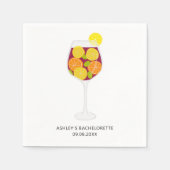 サングリ結婚アの、バチェロレッテ、またはブライダルシャワー スタンダードカクテルナプキン (正面)