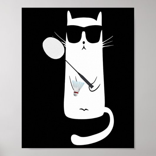 サングルおもしろいスのミニン遊トンを着た猫 ポスター (正面)