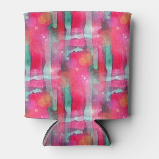 サングレア絵を描抽象芸術水色 缶クーラー (正面)