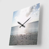 サングローリーアットザビーチスクエアウォールクロック スクエア壁時計 (傾斜)