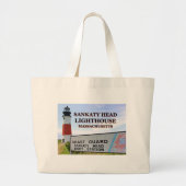 サンケイティヘッドライトハウスナンタケットMAトートバッグ ラージトートバッグ (正面)