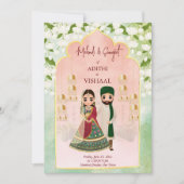 サンゲエメンディインディアンブライダルカップルjasmine 招待状 (正面)