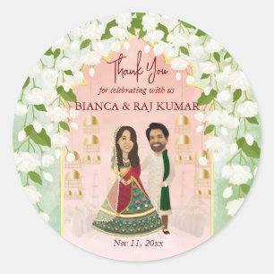 サンゲエメンディ結婚インディアンパーソナライズされたズ ラウンドシール