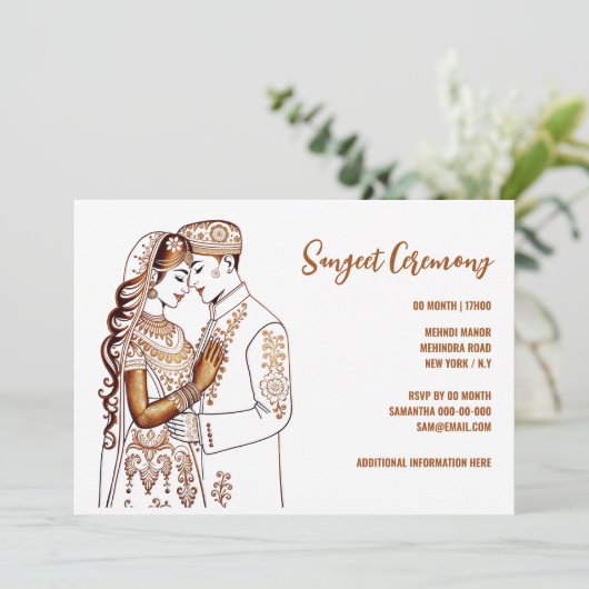 サンゲットヘナ新郎新婦メンディヒンディヒンディ 招待状 (スタンド正面)