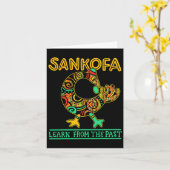 サンコファアフリカの鳥の黒い歴史の月ジュネント カード (黄色い花)