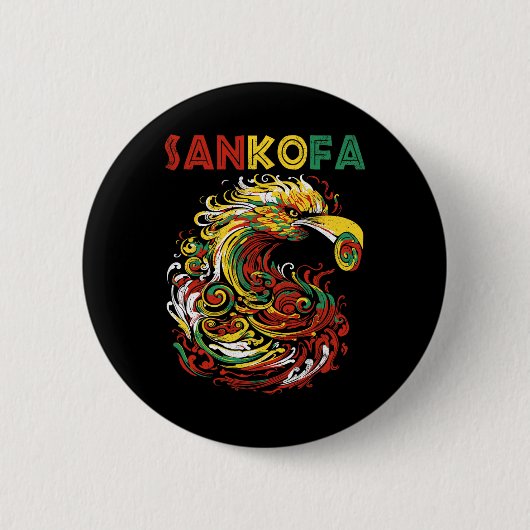 サンコファジュネファーガナサンコファシンボルアディンクラ 缶バッジ (正面)