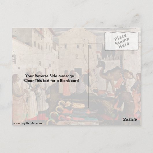 サンコマスとダミアンの殉教者Fra Angelico著 ポストカード (裏面)