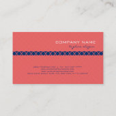 サンゴおよび白クローバー幾何学模様 名刺 (裏面)