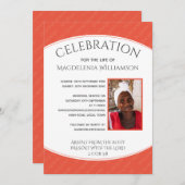 サンゴお祝い・オブ・ライフ写真追悼式 招待状 (正面/裏面)