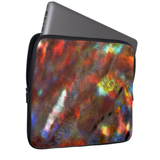 サンゴから着色された染色されたテクスチャを生ガラスの下で ラップトップスリーブ (正面右)